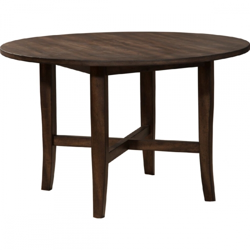 Arendal Round Dining Table in Burnished Dark Oak Finish Wood